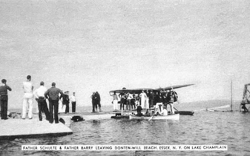 Sea Plane Donten-Will Beach Lake Champlain Essex New York NY Reprint Postcard