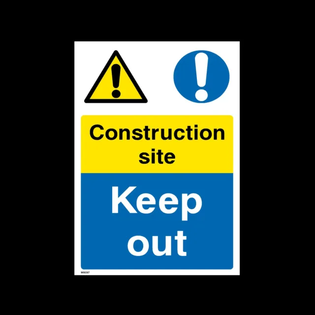 Construction Site Keep Out Plastic Sign or Sticker - 150x200mm (A5) - (CS58)