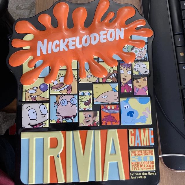 NICKELODEON TRIVIA BOARD Game 2002 Collectable Tin Box Complete 19.68