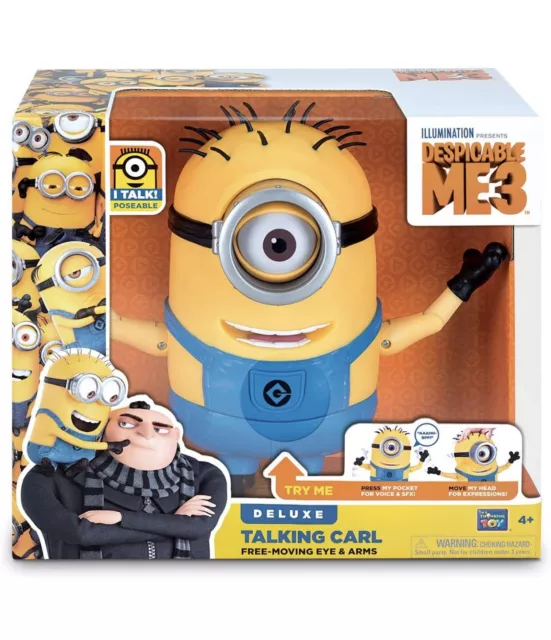 Despicable Me 3. Talking Minion Carl Toy Figure. HARD TO FIND⭐️⭐️⭐️⭐️⭐️