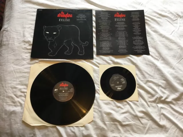 The Stranglers-Feline 1982 1st Press Epic LP + 7” + Lyric Insert Ex Vinyl UK