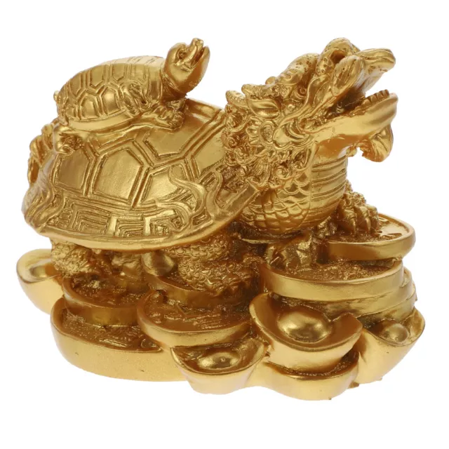 Chinese Turtle Statue Resin Wealth Sculpture Golden