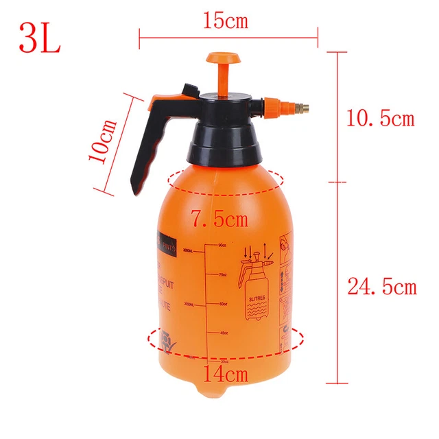 2/3L Portable Chemical Sprayer Pump Pressure Garden Water Spray Bottle Hand S~gw