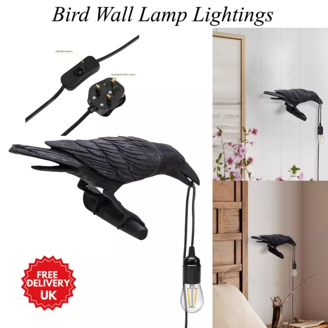 Bird Raven Shape Wall Light Decorative Wall Light Plug in Wall lamp Lighting E27