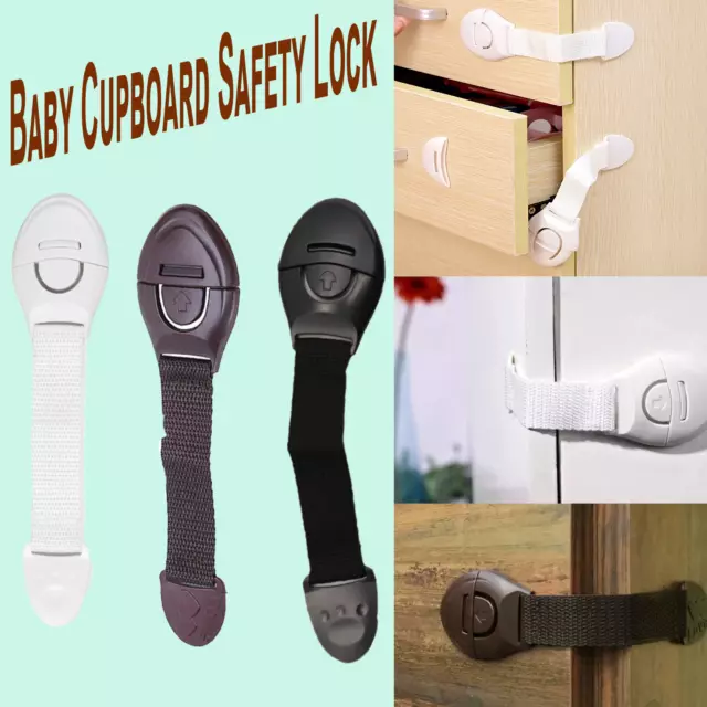 1...10x Safety Baby Kid Child Lock Proof Cabinet Cupboard Drawer Fridge Pet Door