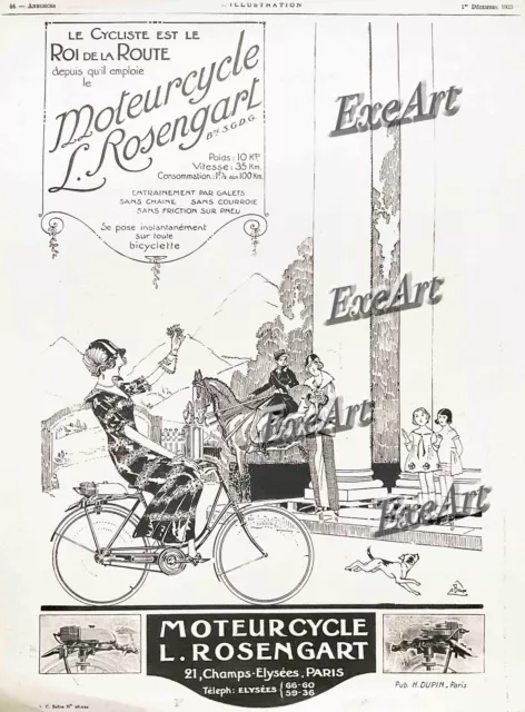 Rosengart Motorcyles Paris Champs Elysees Adverts Advertising  Pictures Print