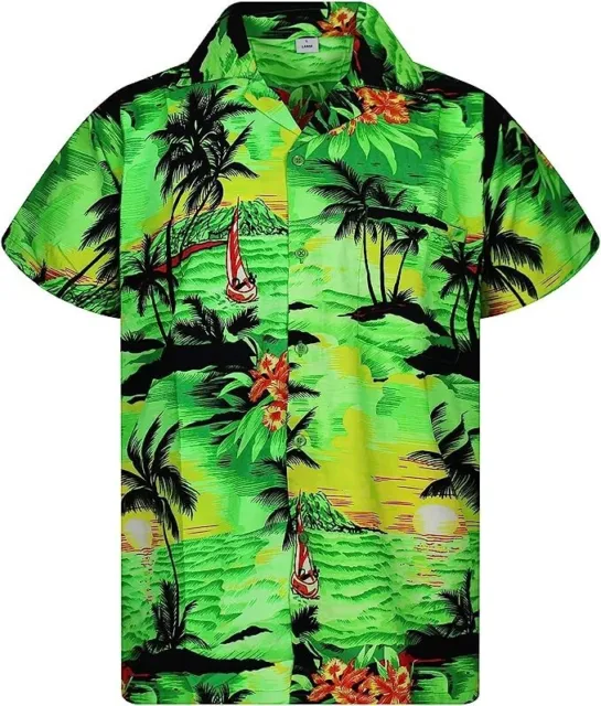 V.H.O. Funky Camicia Hawaiana | per Uomo | M - L | Maniche Corte con Tasca.