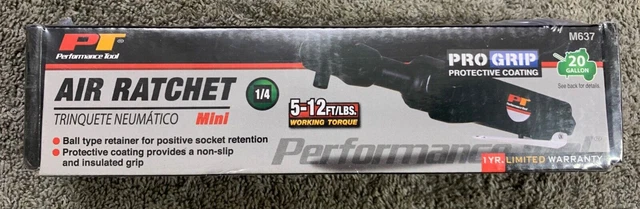 Performance Tool 1/4" Drive 10-50 ft lbs Torque Mini Air Ratchet M637