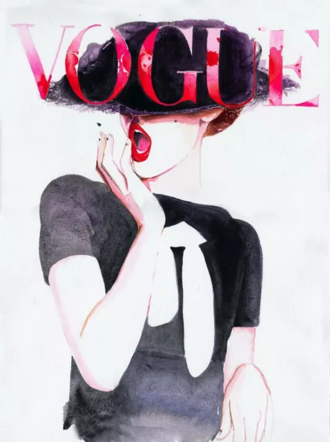 Vogue Watercolour Magazine Cover VG01 A1 A2 A3 A4 POSTER PRINT BUY 2 GET 1 FREE