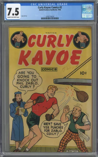 Curly Kayoe #2 Cgc 7.5 Cream To Off-White Pages 1946