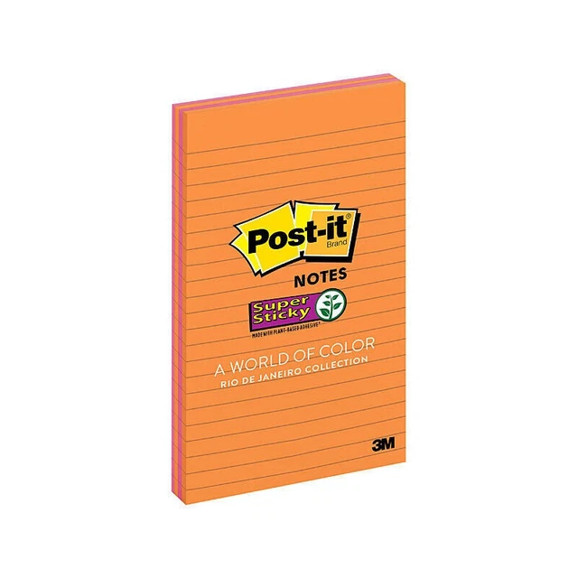 POST-IT LINED SUPER Sticky Notes Rio De Janeiro 127 x 203mm 4-Pack $56. ...