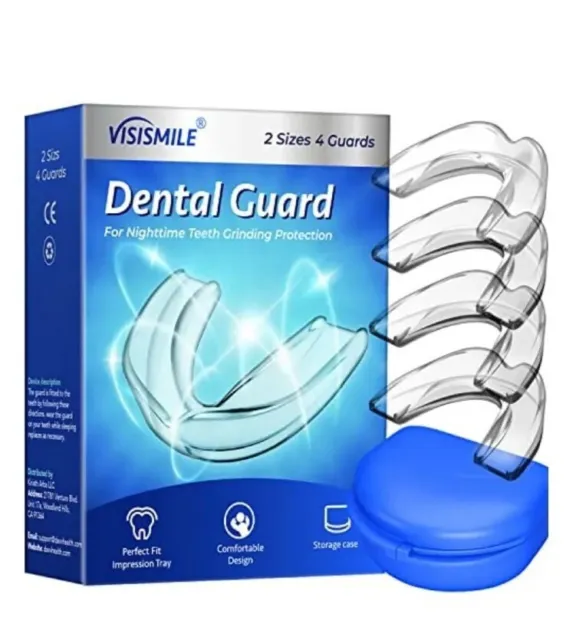 Protector bucal Visismile protección dental para rechinar nocturno con estuche de almacenamiento.