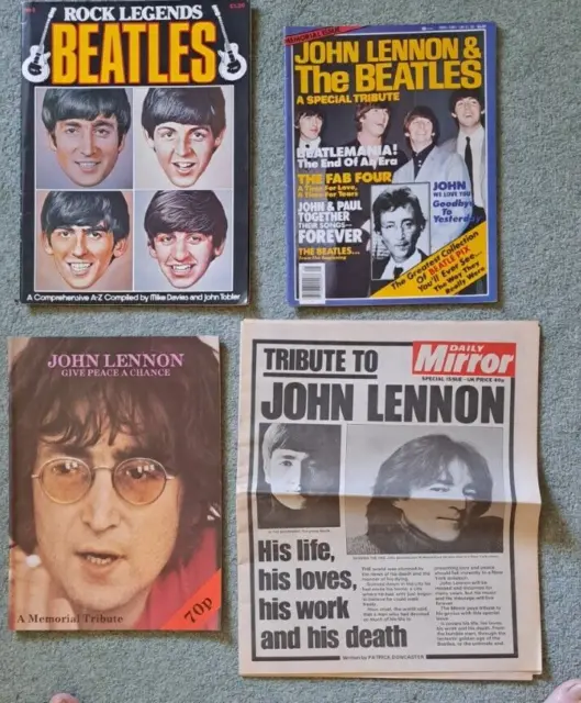 Beatles Magazines - John Lennon Tribute Memorial  EX Condition JOB LOT
