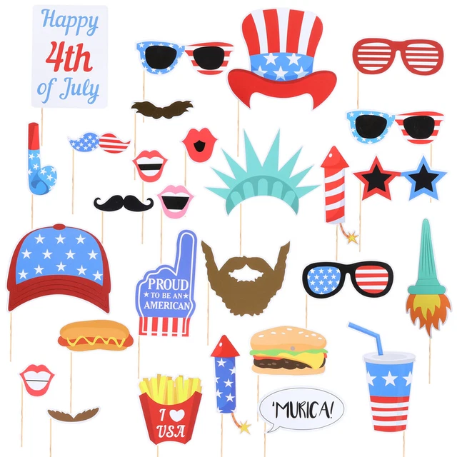 27 piezas accesorios para cabina de fotos patriótica accesorios para cabina de fotos patriótica