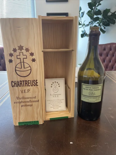 Green Verte Chartreuse VEP Bottle and Box / Empty Unrinsed / Fast Shipping RARE