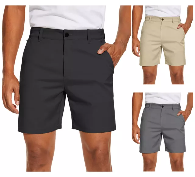 Mens Stretch Golf Shorts Lightweight Quick Dry Regular Short Chino Trousers