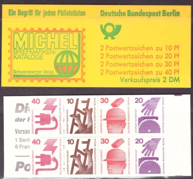 Berlin, Markenheftchen, MH 9 b oZ, postfrisch