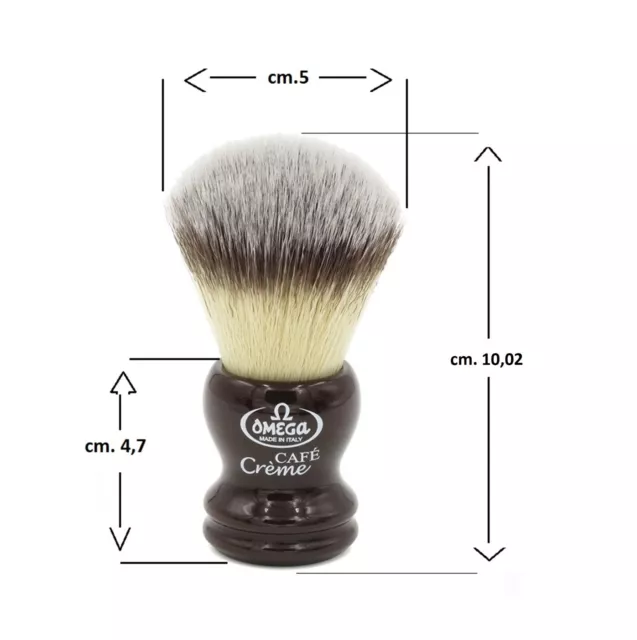 Omega 46894  Cafè Creme: pennello da barba   pelo sintetico Hi Brush -made Italy 2