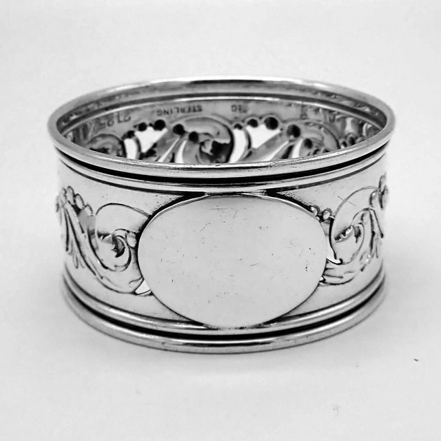 Pierced Scroll Napkin Ring Gorham Sterling Silver Old Mark No Mono