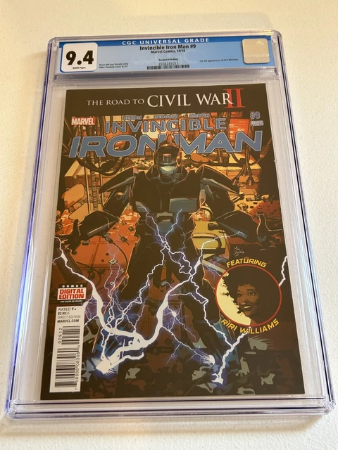 Invincible Iron Man 9- 1St App Riri Williams- Cgc 9.4 2016 2Nd Print