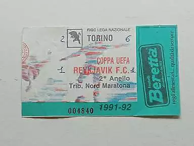 Biglietto Calcio stadio TORINO - REYKJAVIK FC Coppa Uefa Maratona 1991-92