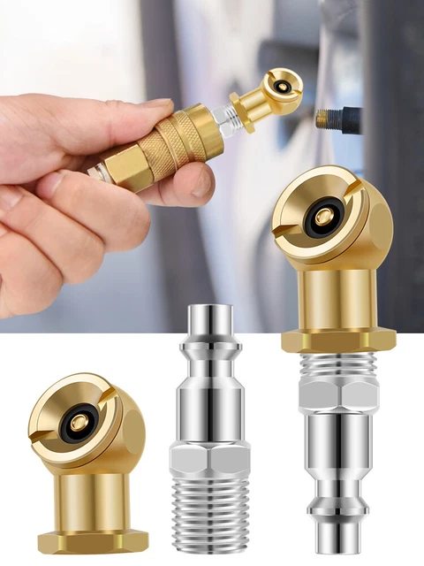 Heavy Duty Screw-On Tire Air Chucks – 2-Pack Brass Inflator Nozzles For Compressors (Universal)