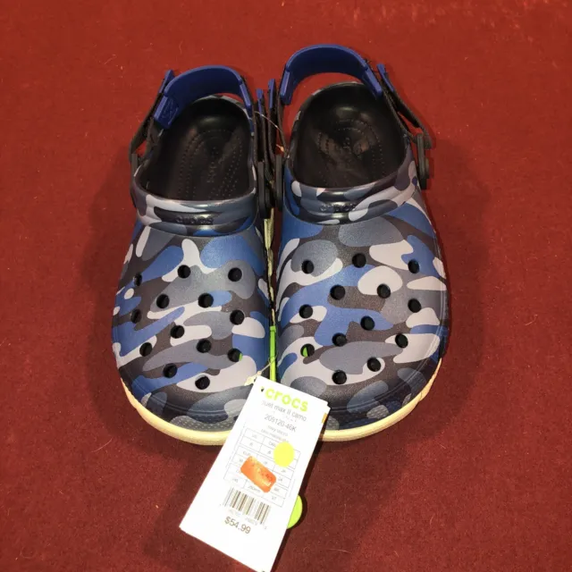 Crocs Kids' Duet Max Camo Redux II Clogs New With Tags Navy/Stucco 209120-46K