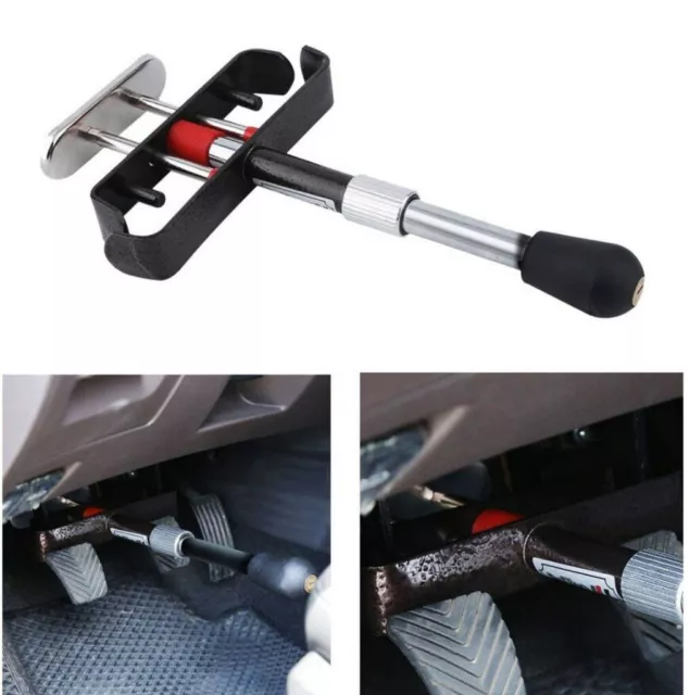 Protable Universal Car Brake Clutch Pedal Clamp Anti Theft Security Lock + Keys