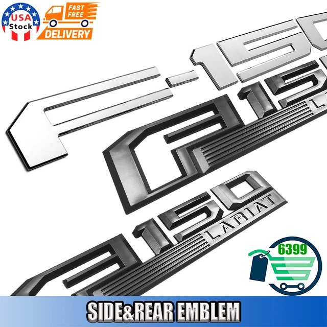 Rear Tailgate Letter for F-150 Lariat 2018-2020 Fender Side Emblem Nameplate Set
