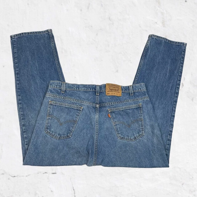 Vintage Levis 505 Denim Jeans Men's 39x29 Orange Tab Regular Fit Straight Leg