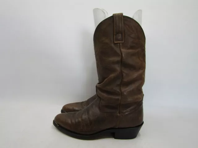 MENS SIZE 8.5 D Brown Leather Slouch Western Cowboy Boots £81.91 ...