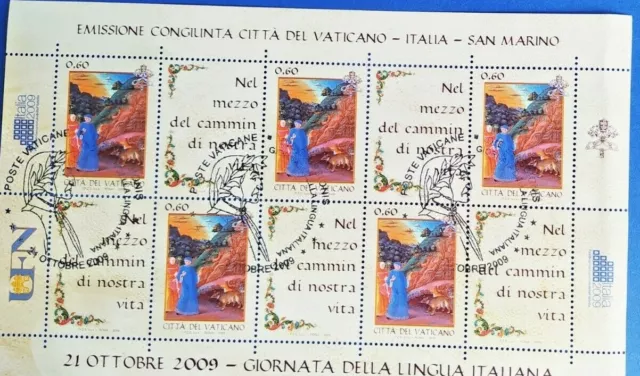 Foglietto Francobolli Vaticano 2009 Emissione Congiunta Giornata Lingua Italiana