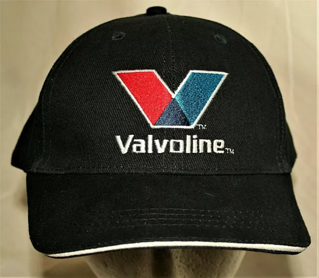 Valvoline Trusted Oil "V" Logo Racing Baseball Navy Blue Cap Hat New OSFM