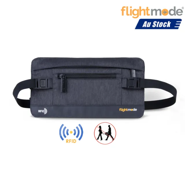 Flightmode Waist Bag RFID Blocking Waterproof Wallet Money Belt Passport Holder