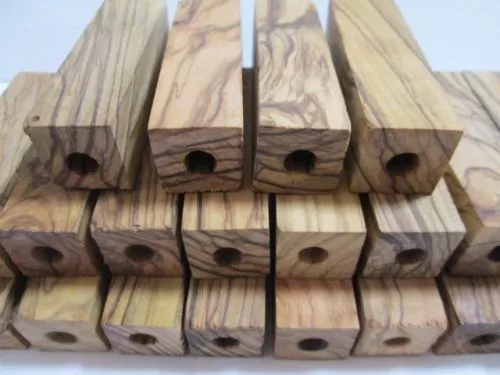 20 ~Pre-Drilled 7mm~ Bethlehem Olive Wood pen blanks. 2 1/2 Length X 3/4" Square