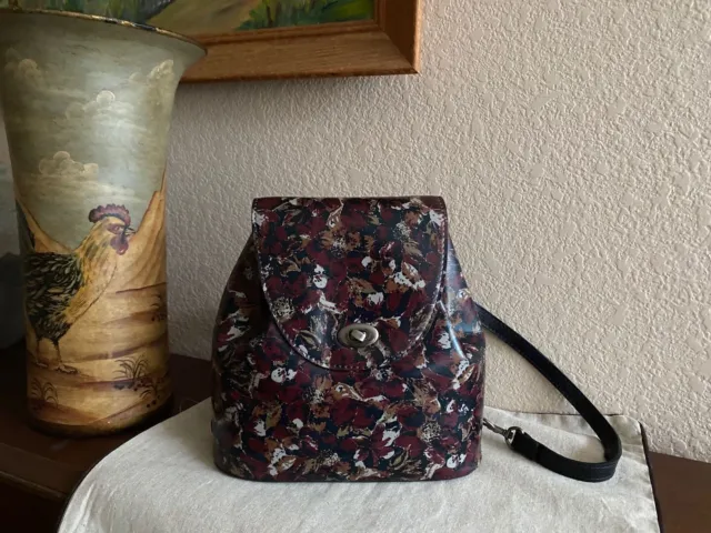 PATRICIA NASH Scarlet Bloom Collection Bellissimi Floral Convertible Backpack