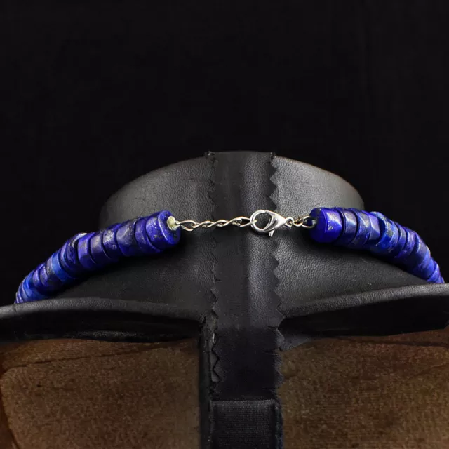 813 Cts Natural Single Strand Blue Lapis Lazuli Beads Womens Necklace JK 38E345 3