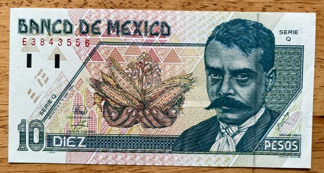 May 6, 1994 Banco De Mexico Zapata 10 Pesos Note