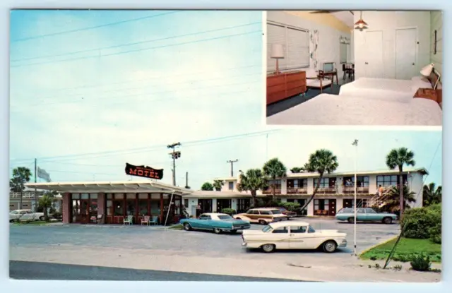 DAYTONA BEACH, Florida FL ~ Roadside BUCCANEER MOTEL ca 1960s-70s Postcard
