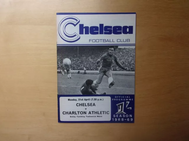 Bobby Tambling 1969 Testimonial Programme. Chelsea Vs. Charlton Athletic.