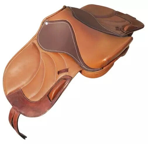 Selle équitation cuir 17,5 cheval - 500 noire FOUGANZA