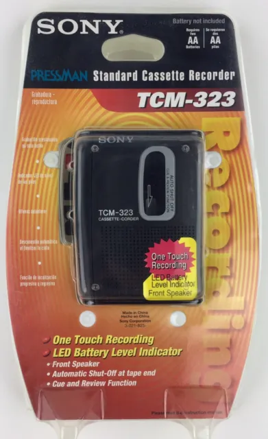 NEW SEALED Vintage Sony TCM-323 Standard Cassette Recorder AA Battery RARE