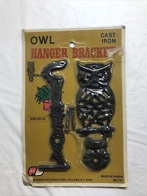 (NEW) Vintage Swivel Owl Hanger Bracket Cast Iron by Arjon New in Package