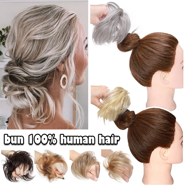 100% ECHTHAAR Dutt Hair Bun Haargummi Zopf Scrunchie Clip In