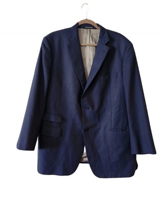 J. Hiburn Blazer Mens Size 46R Navy Blue Wool 2 Button Single Vent