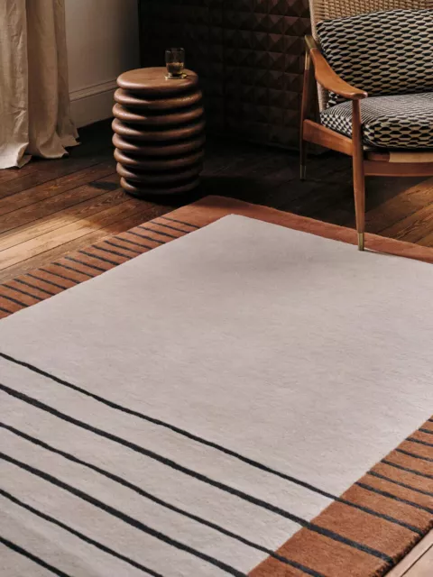 Hand tufted wool rugs for bedroom white and black line rugs modern area rugs