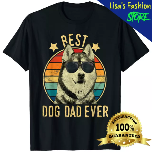 Mens Best Dog Dad Ever Siberian Husky Father's Day Gift T-Shirt