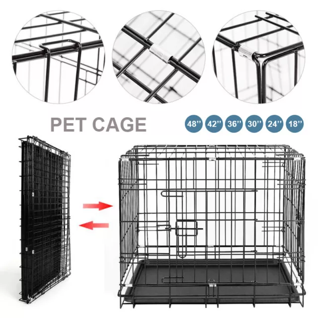 Dog Cage Puppy Training Crate Pet Carrier Small Medium Large XL Metal Cages UK