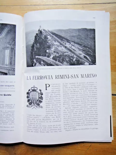 1932-LE VIE D'ITALIA-La Ferrovia RIMINI/SAN MARINO-Nuova Ferrovia-Romagna+ 2