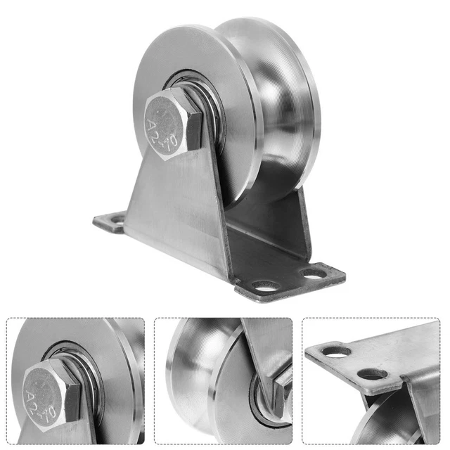 1 pieza Rueda Puerta Corriente Acero Inoxidable Práctica Tuerca Caster (Plata)